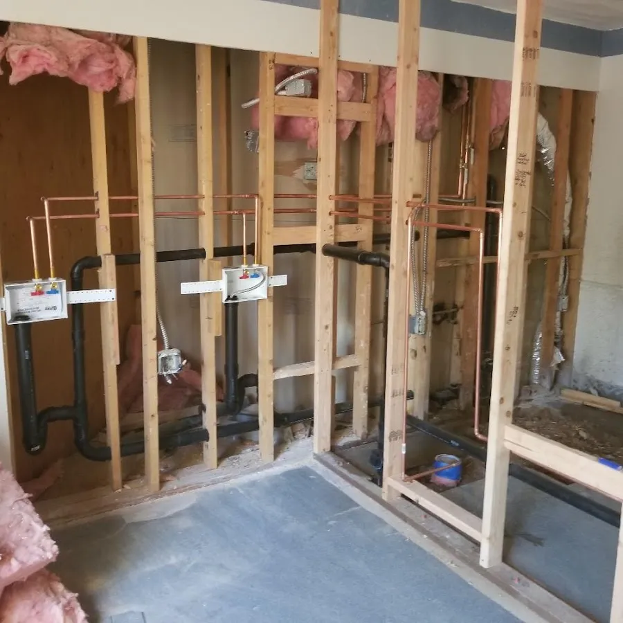 Copper pipe rough-in and plumbing installation in Daytona Beach